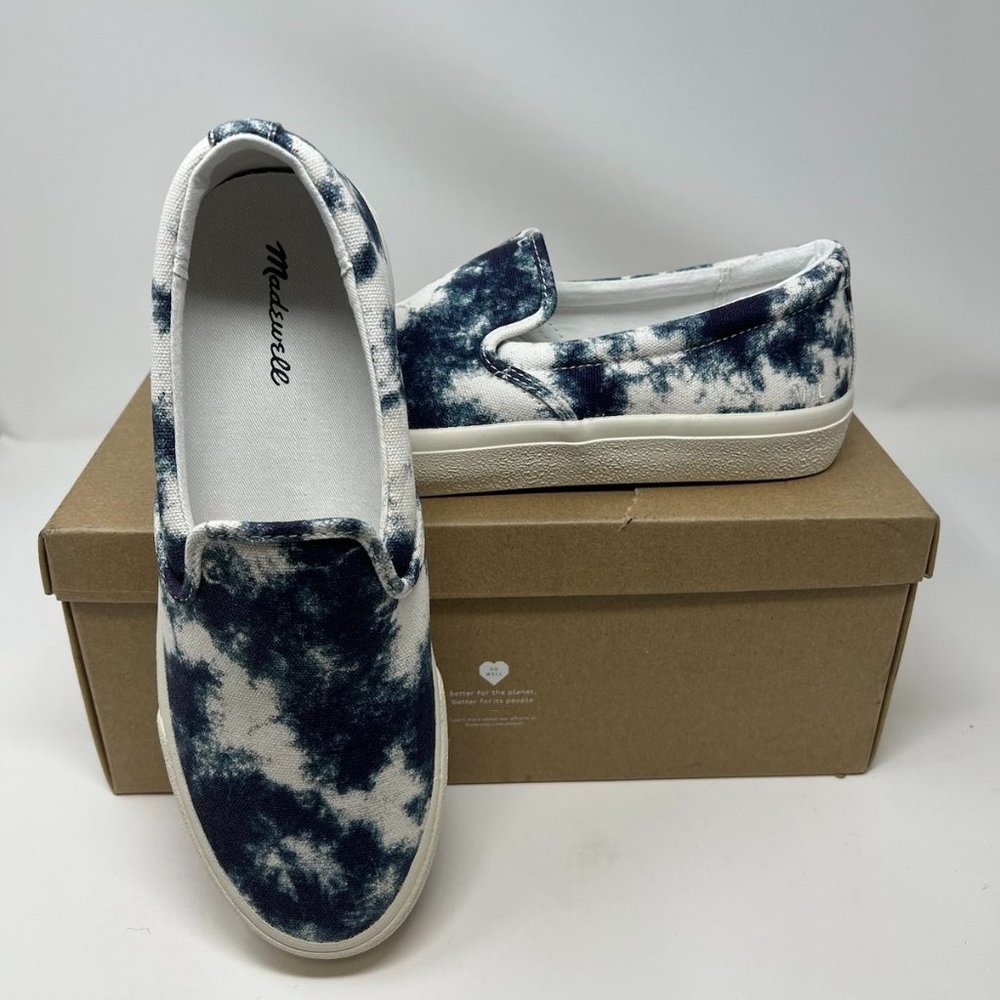 NIB Madewell Sidwalk Slip-On Sneakers in Tie Dye Printed Canvas Size 9
